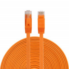 Câble réseau LAN plat Ethernet ultra-plat 15m CAT6, cordon de raccordement RJ45 (orange)