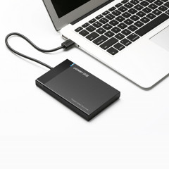 UGREEN US221 HDD Enclosure 2.5 pouces SATA vers USB 3.0 SSD Adaptateur Disque dur Boîtier Disque dur externe, Support UASP Protocol, Câble USB fixe