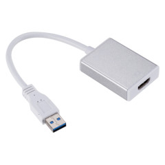Câble convertisseur de carte graphique externe USB3.0 vers HDMI (argent)