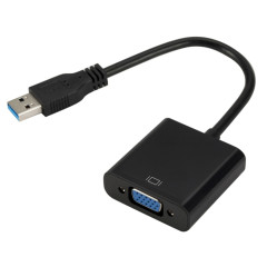 Câble de convertisseur de carte graphique externe USB3.0 vers VGA, résolution: 720P (noir)