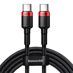 Câble de chargement flash 100 W USB-C / Type-C PD 2.0 Baseus Cafule Series, longueur: 2 m (noir rouge)