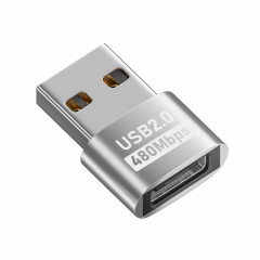 Adaptateur USB 2.0 mâle vers femelle mâle (argent)