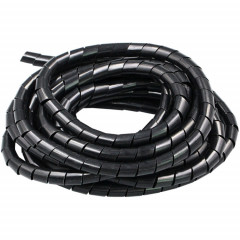 Tube rangé d'organisateur d'enroulement de fil de tuyaux en spirale PE de 15 m, diamètre nominal: 6 mm (noir)