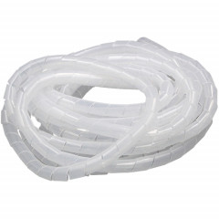 Tube de rangement d'organisateur d'enroulement de fil de tuyaux en spirale PE de 15 m, diamètre nominal: 6 mm (blanc)