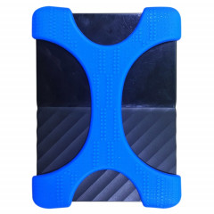 Housse en silicone pour disque dur portable X Type 2,5 pouces pour disque dur portable 2 To-4 To WD & SEAGATE & Toshiba, sans trou (bleu)