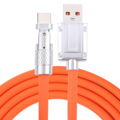 Mech Series 6A 120W USB vers Type-C Câble de charge rapide à prise métallique à 180 degrés, Longueur: 1,2 m (Orange)