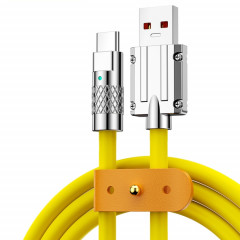 Mech Series 6A 120W USB vers USB-C / Type-C Câble de données de charge rapide en silicone avec prise métallique, longueur: 1,2 m (jaune)