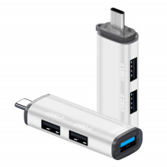 ADS-302C 3 en 1 Station d'accueil de ventre multi-fonction C / USB-C (argent)