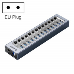 Orico AT2U3-13AB-GY-BP 13 PORTS USB 3.0 HUB avec interrupteurs individuels et indicateur de LED bleu, fiche US