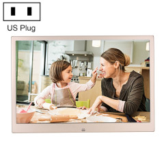 HSD1504 15,4 pouces LED 1280x800 Affichage haute résolution Cadre photo numérique avec support et télécommande, support SD / MMC / MS Port / Port USB, Plug US (GOLD)
