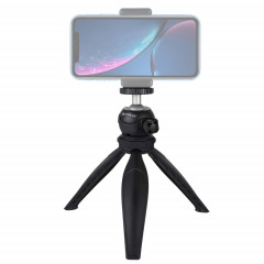 Support de trépied en plastique avec poche pour PULUZ 20cm et rotule à 360 degrés pour téléphones intelligents, GoPro, appareils photo DSLR (Noir)