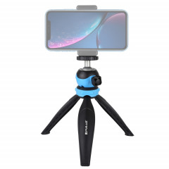 PULUZ Support de trépied en plastique de poche de 20 cm avec rotule à 360 degrés pour smartphones, GoPro, appareils photo reflex numériques (bleu)