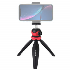 PULUZ Support de trépied en plastique de poche de 20 cm avec rotule à 360 degrés pour smartphones, GoPro, appareils photo reflex numériques (rouge)