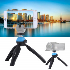 Support de trépied de poche PULUZ Mini avec rotule à 360 degrés pour téléphones intelligents, GoPro, appareils photo DSLR (bleu)