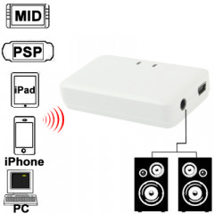 Mini récepteur de musique Bluetooth pour iPhone 4 et 4S / 3GS / 3G / iPad 3 / iPad 2 / autres téléphones Bluetooth et PC, taille: 60 x 36 x 15 mm (blanc)