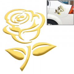 Autocollant de voiture motif 3D Rose, taille: 10,5 cm x 8 cm (environ) (or)