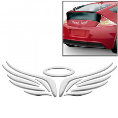 Autocollant de voiture motif ange ailes 3D, taille: 16 cm x 5,5 cm (environ) (argent)