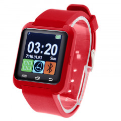 U80 Bluetooth Santé Smart Watch 1.5 pouces écran LCD pour téléphone portable Android, appel téléphonique de soutien / musique / podomètre / moniteur de sommeil / Anti-perdu (rouge)