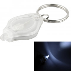 Mini lampe de poche à DEL, interrupteur marche / arrêt et pressostat, avec porte-clés (transparent)