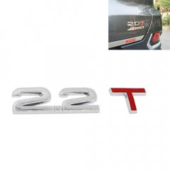 Décalage universel de gaz 3D, emblème de voiture autocollant de badge en métal chromé universel 2.2T de voiture, taille: 8.5x2.5 cm
