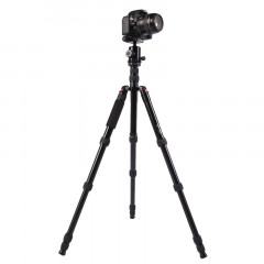 Trépied en aluminium portable réglable avec tête sphérique NB-2S Triopo MT-2805C pour appareil photo Canon Nikon Sony DSLR (noir)
