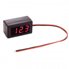 V42D Compteur de panneau de tension numérique mini avec affichage de lumière rouge à fils, mesurez la tension: DC DC 1.7-25V