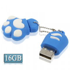 16 Go ours en forme de patte de silicone USB 2.0 Flash Disk avec anti-poussière (bleu)