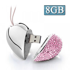 Coeur en forme de diamant bijoux USB Flash Disk, spécial pour les cadeaux de Saint Valentin (8 Go)