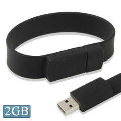 Disque Flash USB 2.0 Bracelets Silicon 2 Go (Noir)