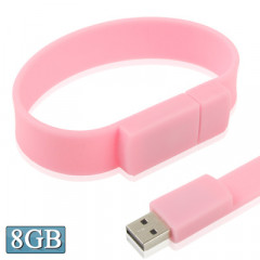 Disque Flash USB 2.0 Bracelets Silicon 8 Go (Rose)