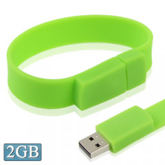 Disque Flash USB 2.0 Bracelets Silicon 2 Go (Vert)
