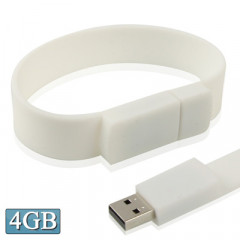Disque Flash USB 2.0 Bracelets Silicon 4 Go (Blanc)