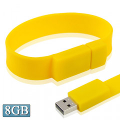 Disque Flash USB 2.0 Bracelets Silicon 8 Go (Jaune)