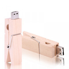 Disque Flash USB de 4 Go à clip en bois