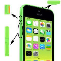 3 en 1 (bouton muet + bouton d'alimentation + bouton de volume) pour iPhone 5C, vert