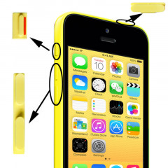 3 en 1 (bouton muet + bouton d'alimentation + bouton de volume) pour iPhone 5C, jaune