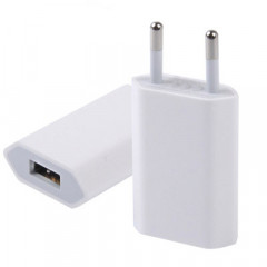Adaptateur de chargeur USB Plug UE 5V / 1A, pour iPhone, Galaxy, Huawei, Xiaomi, LG, HTC et autres téléphones intelligents, appareils rechargeables (Blanc)