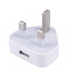 Adaptateur de chargeur USB UK Plug 5V / 1A, pour iPhone, Galaxy, Huawei, Xiaomi, LG, HTC et autres téléphones intelligents, appareils rechargeables (Blanc)