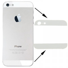 iPartsBuy Original Couverture Arrière Haut et Bas Lentille en Verre pour iPhone 5 (Blanc)