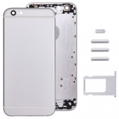 iPartsBuy Couvercle de boîtier complet pour iPhone 6, y compris la couverture arrière et le plateau de la carte et le bouton de contrôle du volume et le bouton d'alimentation et la touche du vibreur (en argent)