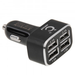 Chargeur de voiture universel USB à 4 ports 5V (2.1A + 2.1A + 1A + 1A), pour iPad, iPhone, Galaxy, Huawei, Xiaomi, LG, HTC et autres téléphones intelligents, appareils rechargeables (Noir)