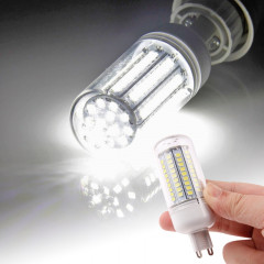 Ampoule de lampe de lumière de maïs de G9 8.0W 660LM, 102 LED SMD 2835, lumière blanche, CA 220V avec la couverture transparente