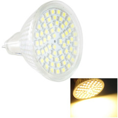 Ampoule de lampe de projecteur de MR16 4.5W LED, 60 LED 3528 SMD, lumière blanche chaude, CA 220V