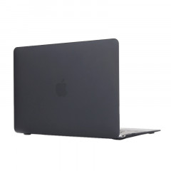 Boîtier de protection en plastique dur transparent translucide givré pour Macbook 12 pouces (noir)