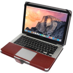 Housse en cuir pour ordinateur portable avec fermeture à pression pour MacBook Pro 13,3 pouces (brun)
