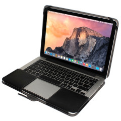 Housse en cuir pour ordinateur portable avec bouton pression pour MacBook Pro Retina 13,3 pouces (noir)