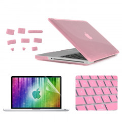 ENKAY pour MacBook Pro 13.3 pouces (US Version) / A1278 4 en 1 Crystal Hard Shell boîtier de protection en plastique avec protecteur d'écran et de la garde du clavier et bouchons anti-poussière (rose)