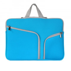 Double poche Zip sac à main sac d'ordinateur portable pour Macbook Air 11,6 pouces (bleu foncé)