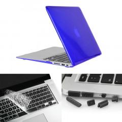 ENKAY pour Macbook Air 11.6 pouces (version US) / A1370 / A1465 Hat-Prince 3 en 1 Crystal Hard Shell Housse de protection en plastique avec clavier de protection et prise de poussière Port (Bleu foncé)