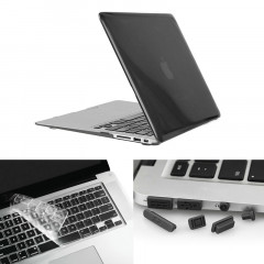 ENKAY pour Macbook Air 13,3 pouces (version US) / A1369 / A1466 Hat-Prince 3 en 1 Crystal Hard Shell étui de protection en plastique avec clavier de garde & Port poussière Plug (Noir)